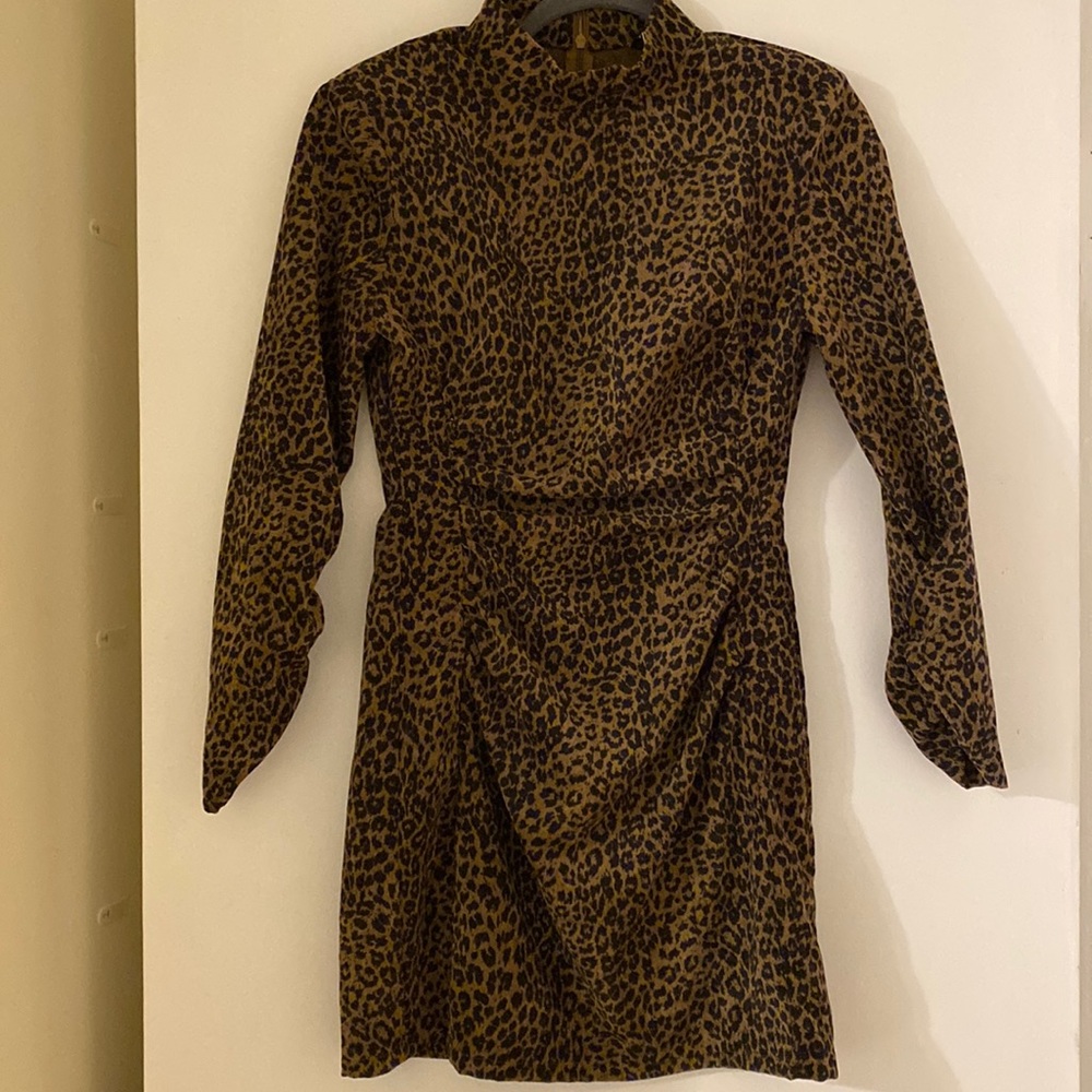Zara leopard corduroy dress